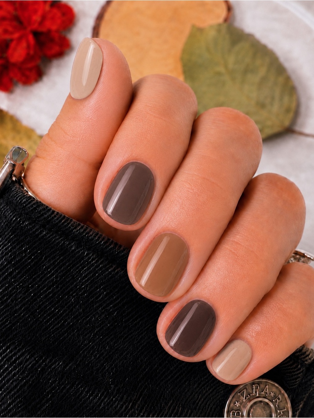 Sweet Manis “Espresso Latte” Neutral Brown Nail Wraps